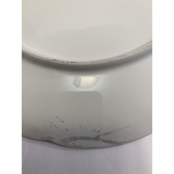 Iridescent White Plate Angels Musical Instruments Gold Trim Artist Signed - Picture 10 of 11